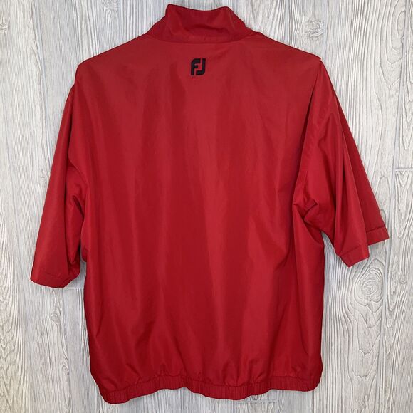 Dryjoys By Footjoy 1/2 Zip Rain Jacket Shirt Short Sleeves Men's Size Large Red - Picture 3 of 12